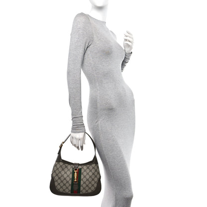 Gucci X BALENCIAGA BB Supreme Monogram Calfskin Web Small Jackie 1961 Hobo Beige Ebony 2 of 9