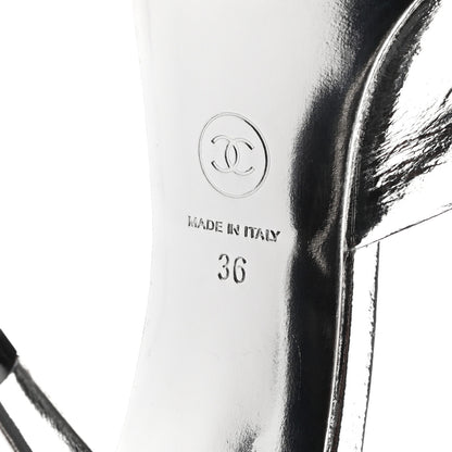 Chanel Metallic Goatskin CC Mules 36 Silver 6 of 11