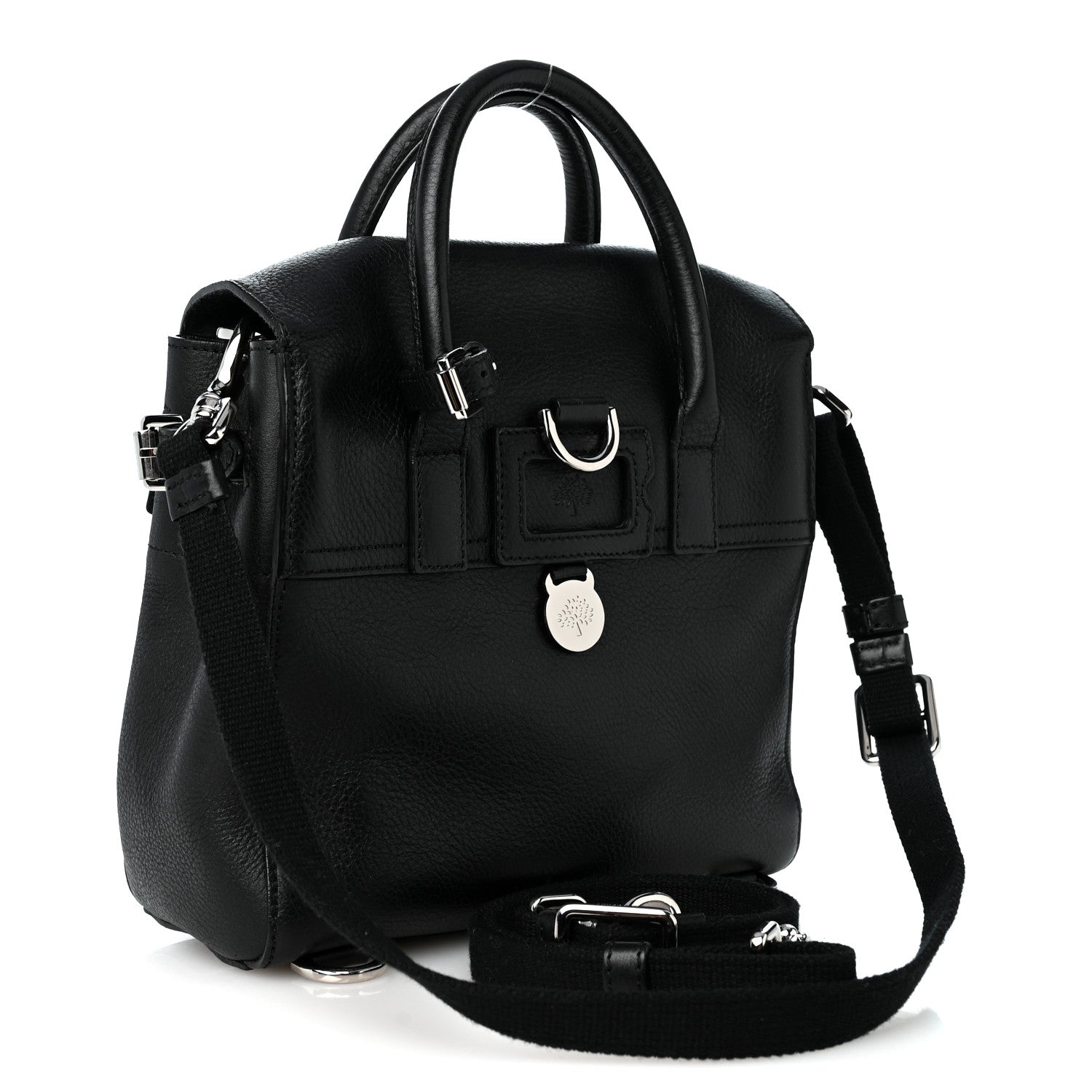 Mulberry Natural Leather Mini Cara Delevigne Convertible Satchel Black 3 of 10