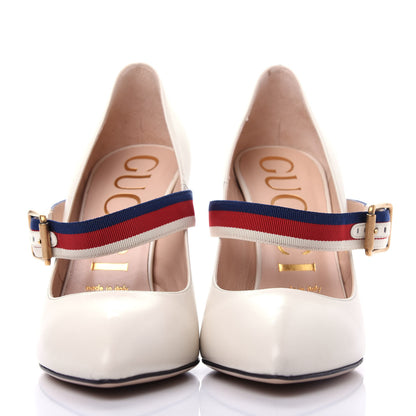 Gucci Malaga Kid Sylvie High Heel Pumps 37 White 2 of 12