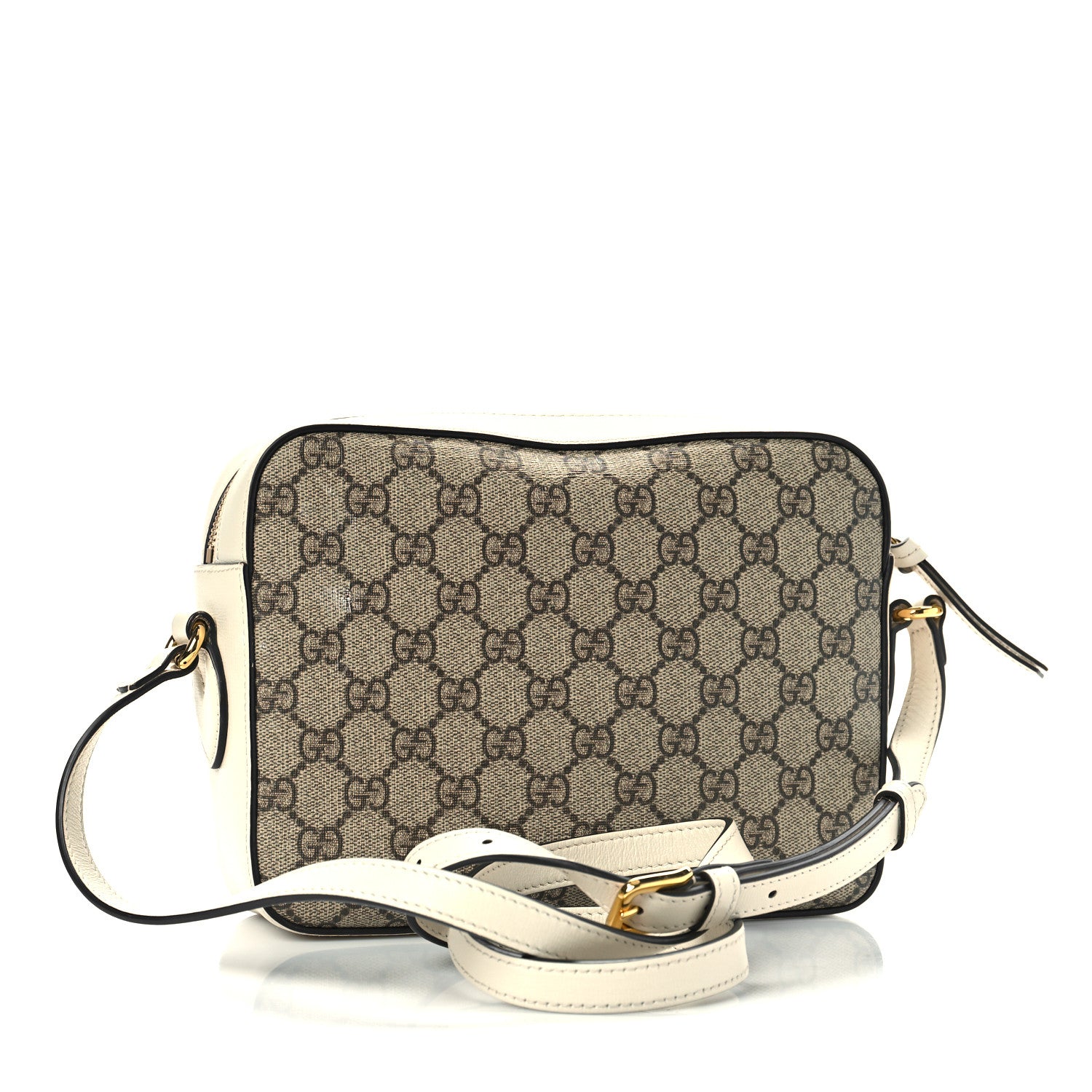 Gucci GG Supreme Monogram Small Horsebit 1955 Shoulder Bag Beige Mystic White 3 of 13