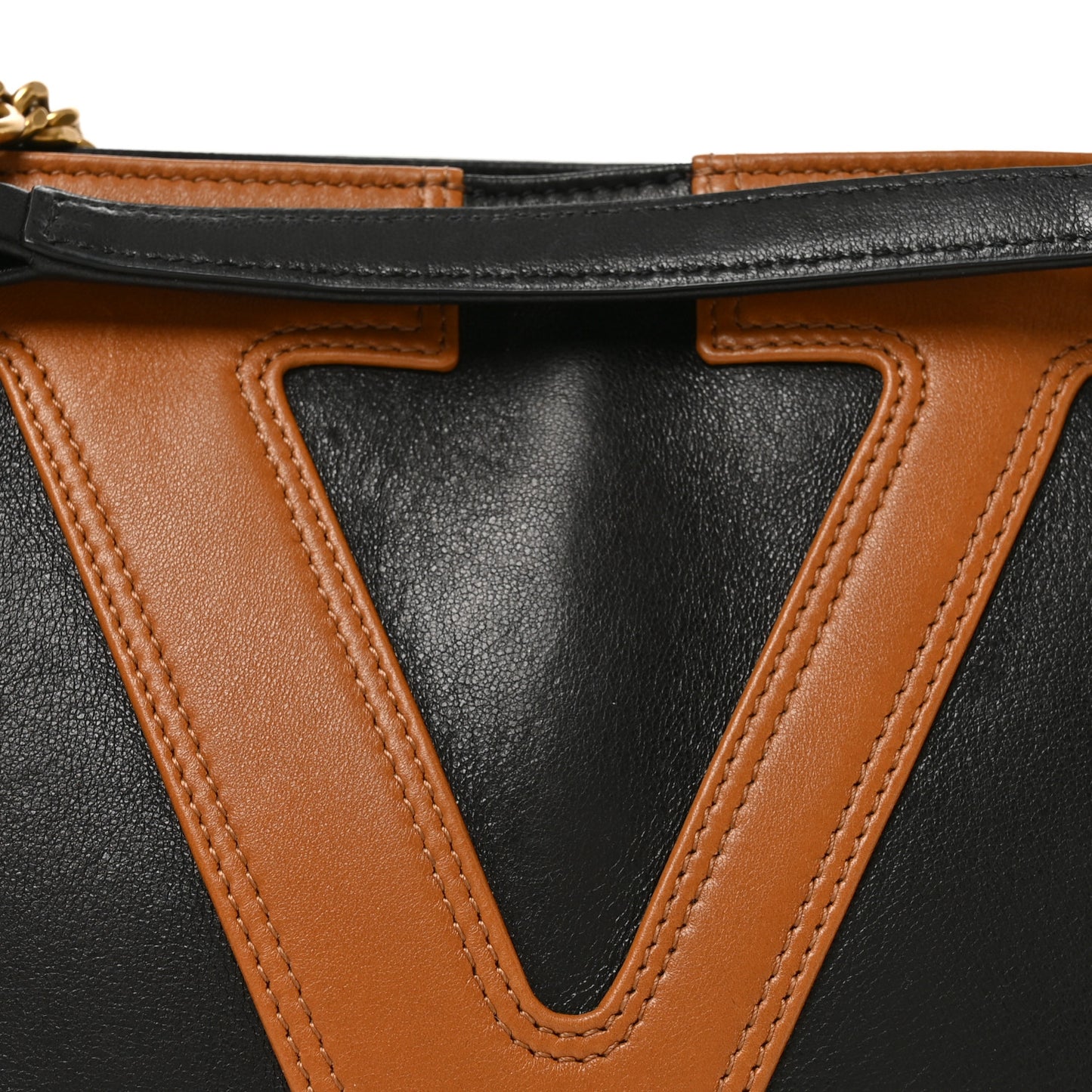 Nappa Small Viva Superstar Shopping Tote Black Brown