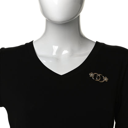 Chanel Metal CC Camellia Brooch Light Gold 2 of 5