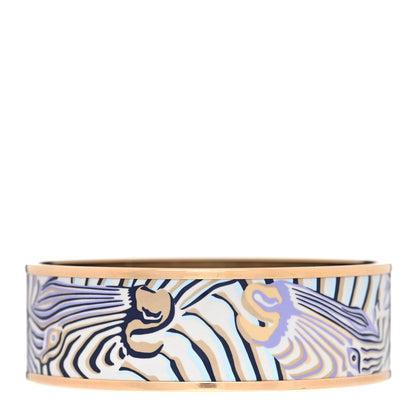 Hermes Enamel Printed Zebres De Tanzania Wide Bracelet 62 1 of 6