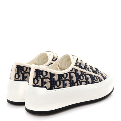 Christian Dior Canvas Oblique Walk'N'Dior Low Top Sneakers 37.5 Deep Blue 5 of 10