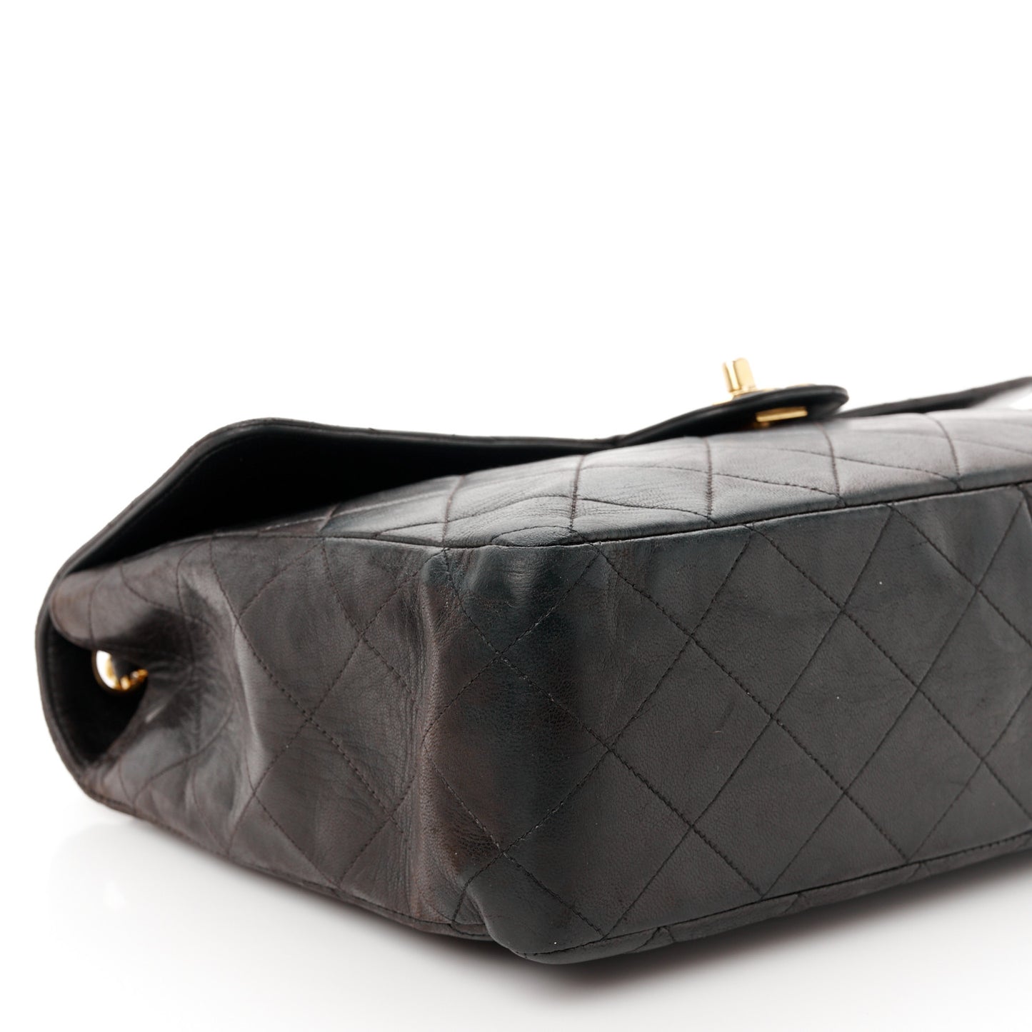 Lambskin Quilted XL Jumbo Single Flap Black
