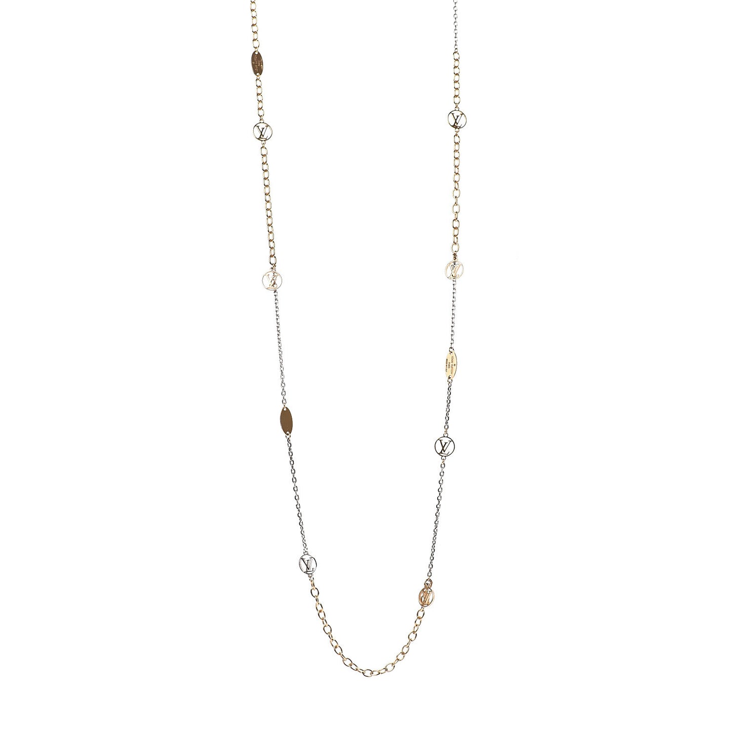 Logomania Sautoir Necklace Silver Gold