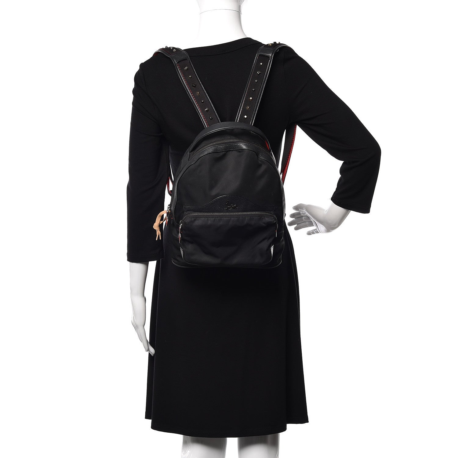Christian Louboutin Nylon Calfskin Small Backloubi Backpack Black 2 of 9