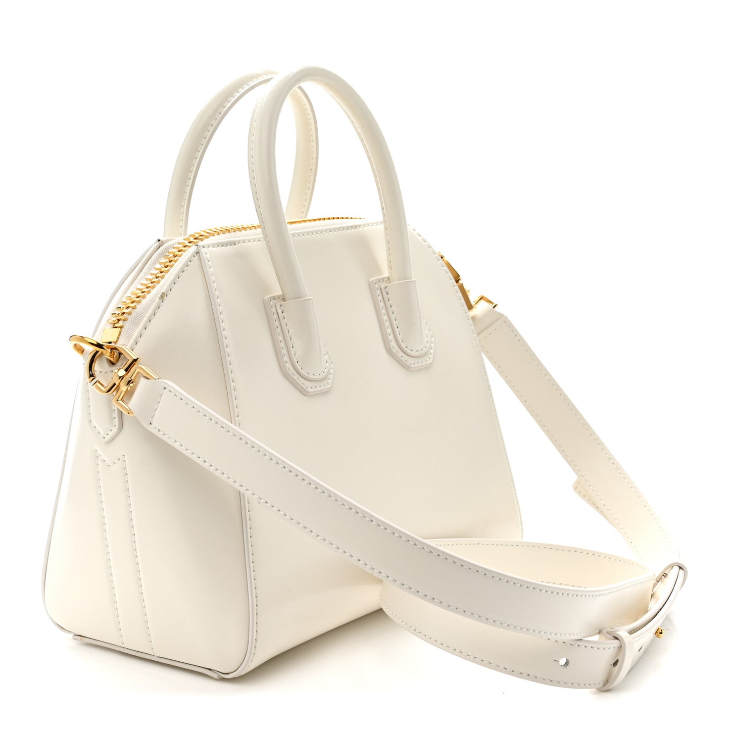 Shiny Lord Calfskin Mini Antigona Ivory