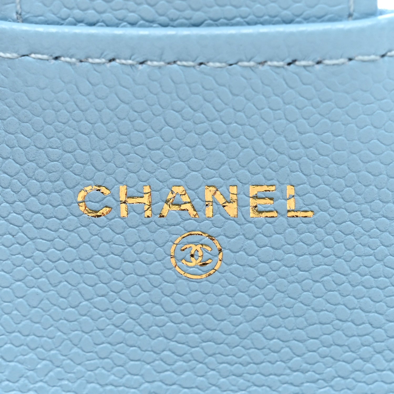 Chanel Caviar Quilted Flap Card Holder Wallet Light Blue 7 of 9