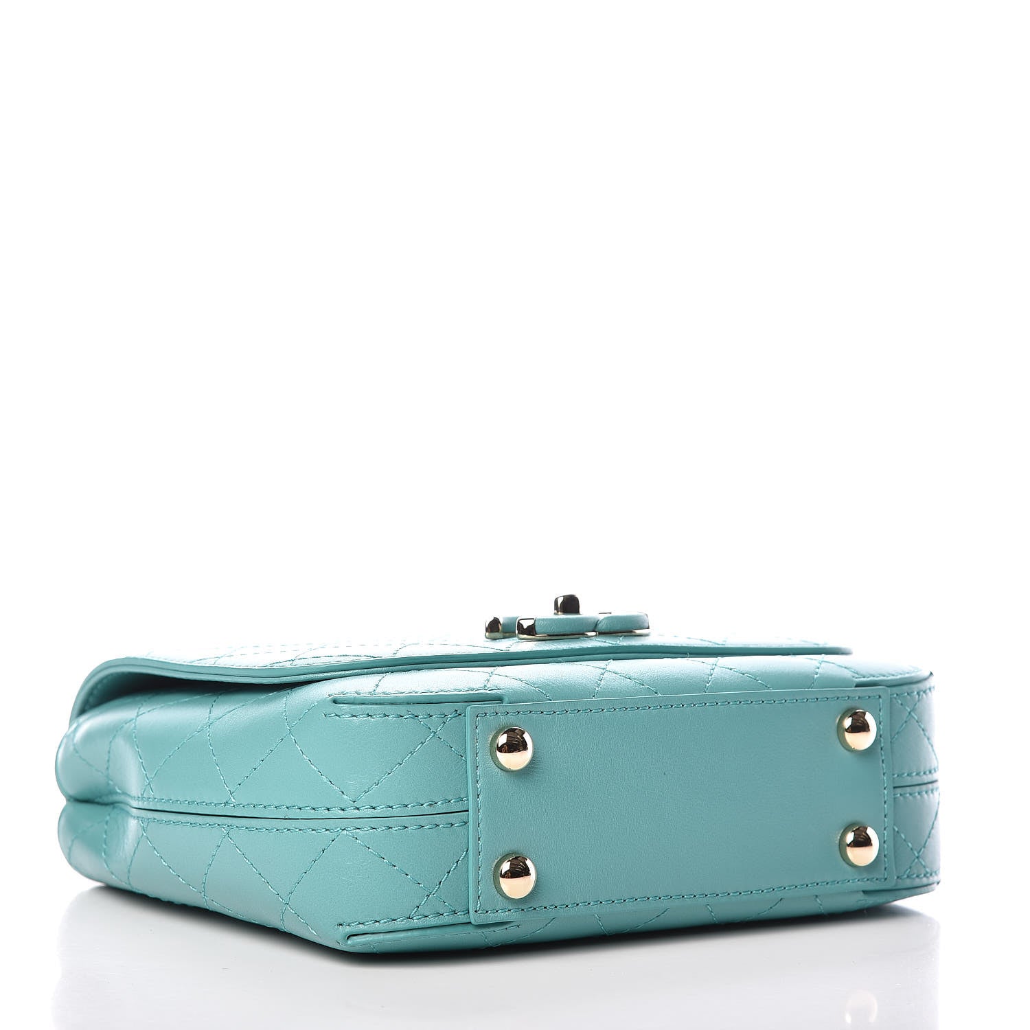 Chanel Calfskin Stitched Small Covered CC Flap Bag Green 4 of 9