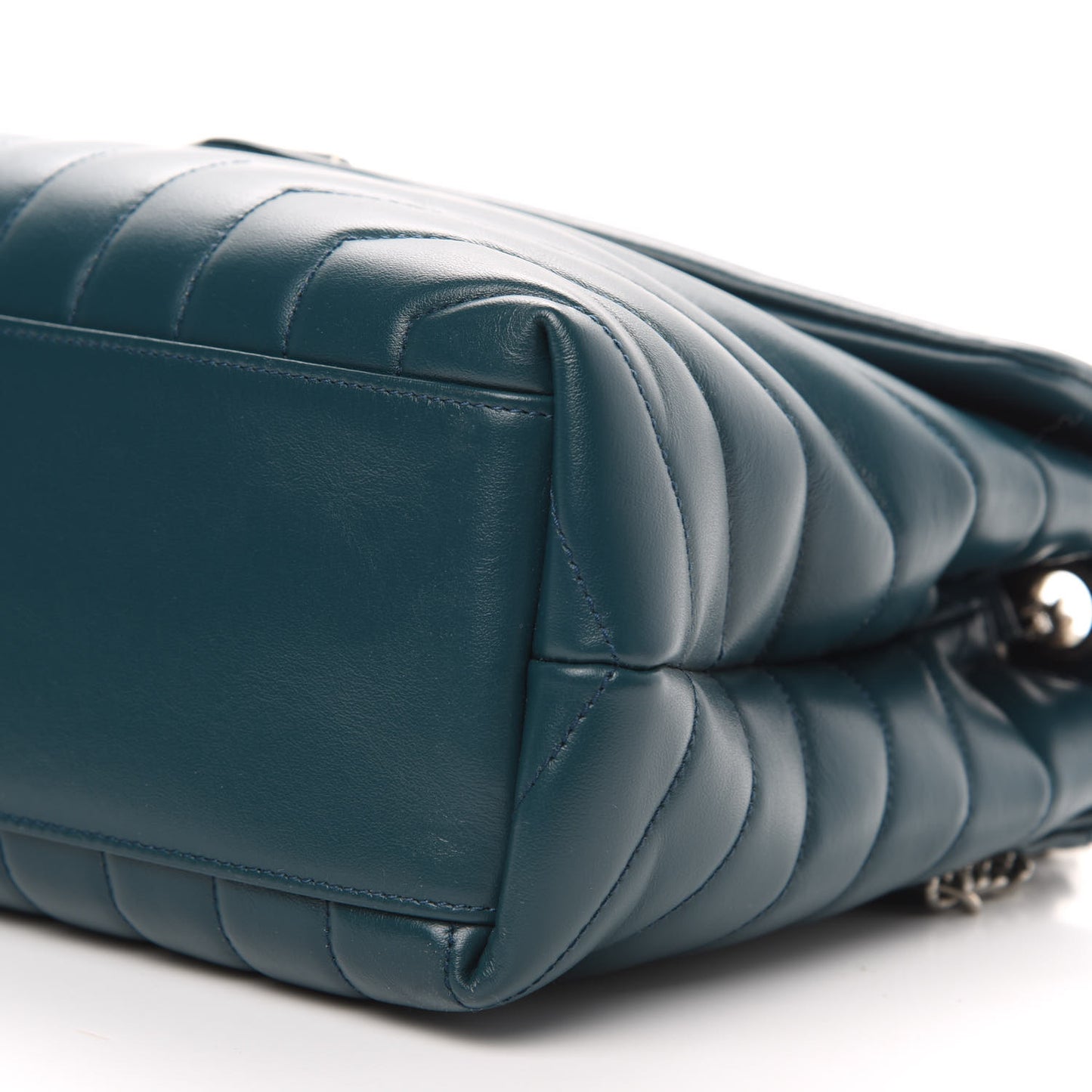 Calfskin Y Quilted Monogram Medium Loulou Chain Satchel Dark Turquoise