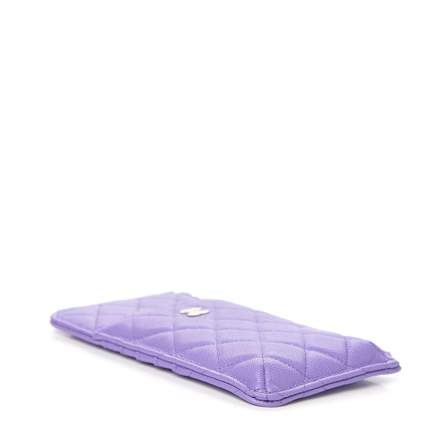 Chanel Caviar Quilted Classic Flat Wallet Pouch Purple 3 of 7
