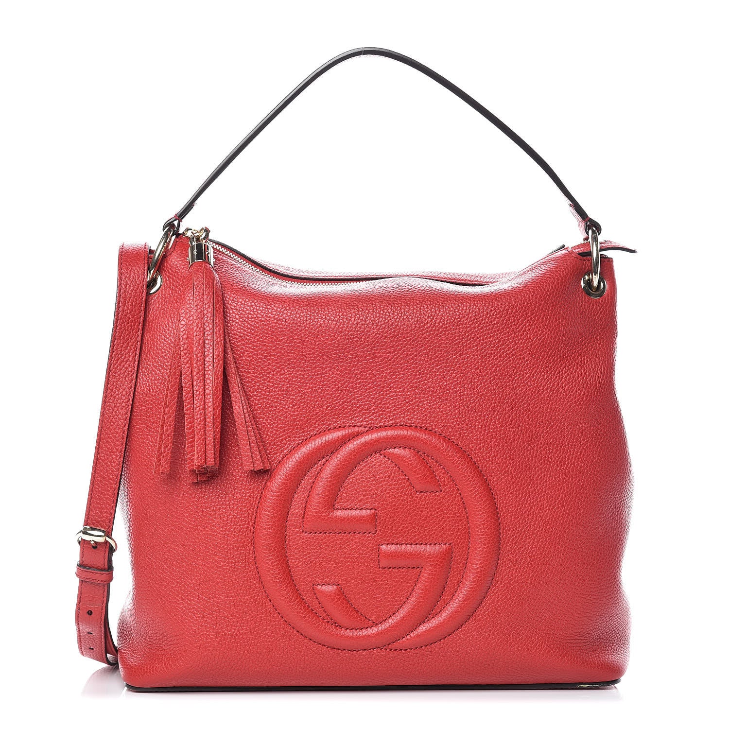Gucci Pebbled Calfskin Large Soho Hobo Tabasco Red 1 of 12