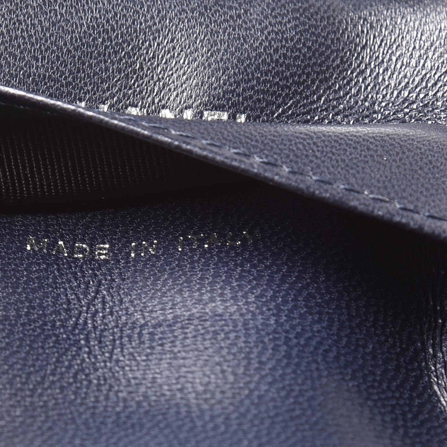Lambskin Quilted Compact French Flap Wallet Navy