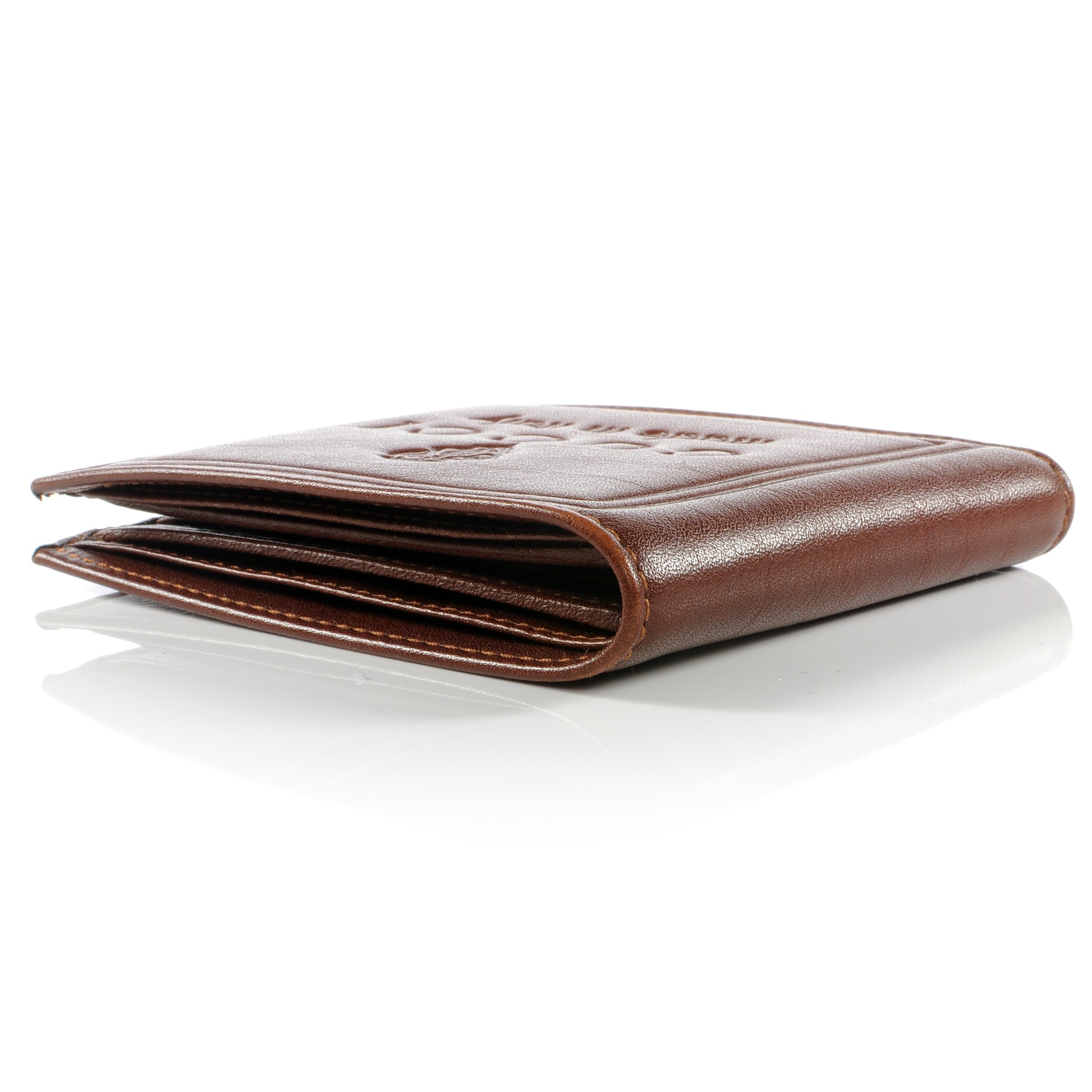 Gucci Mens Leather Bi-Fold Crest Wallet Brown 3 of 6