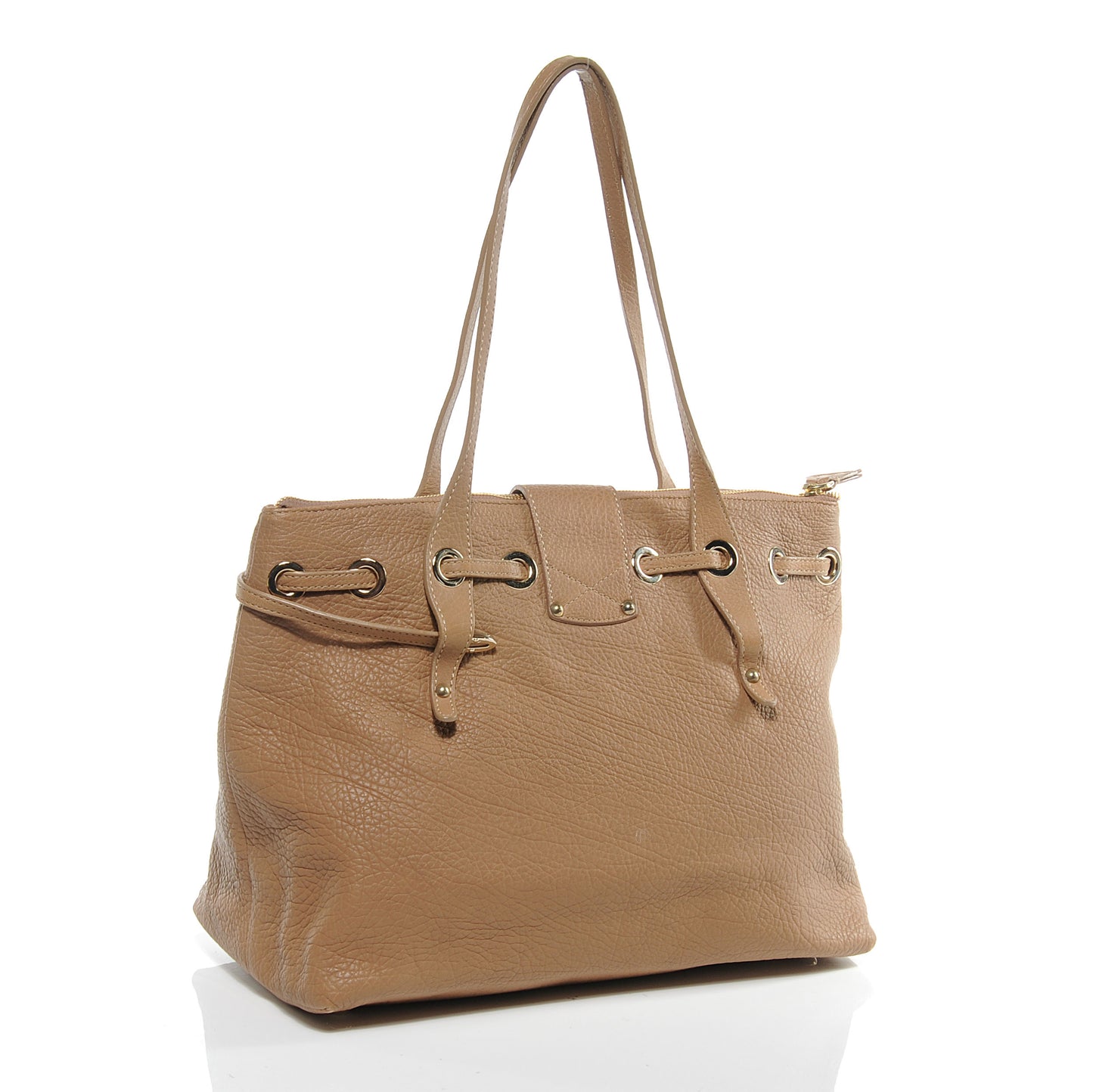Pebbled Leather Medium Rhea Nude