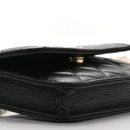 Chanel Calfskin Quilted Maxi Pearls Clutch With Chain Black 10 of 12