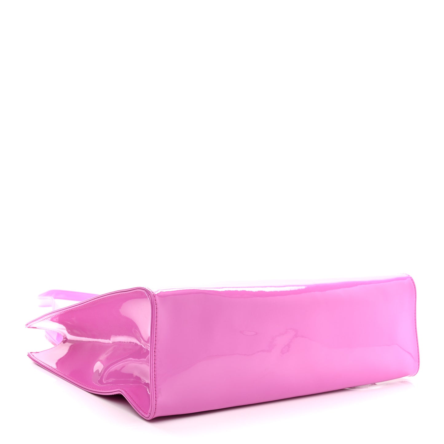 Patent Vegan Leather Medium Shopping Bag Pink