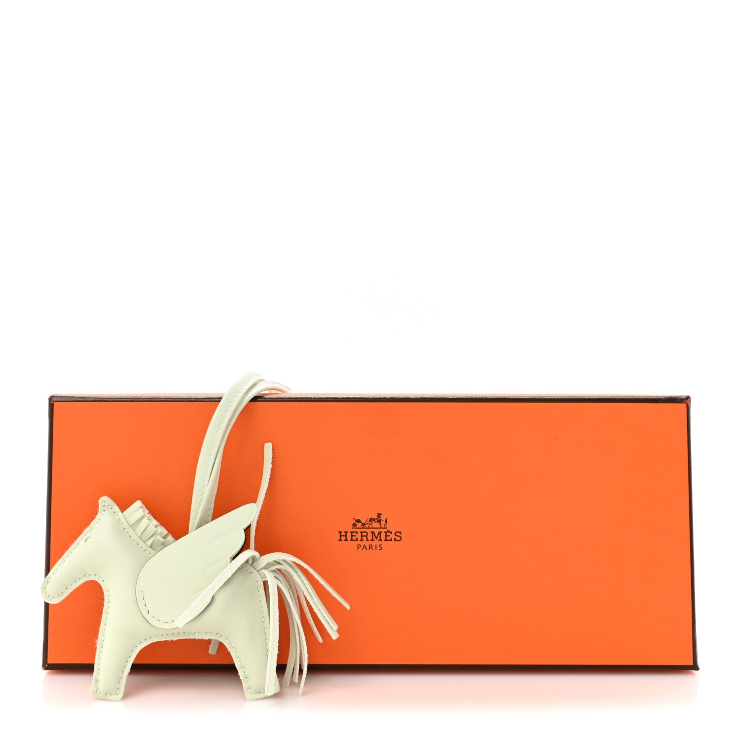 Hermes Milo Lambskin Grigri Rodeo Pegase Horse Bag Charm PM Vert Fizz 5 of 5