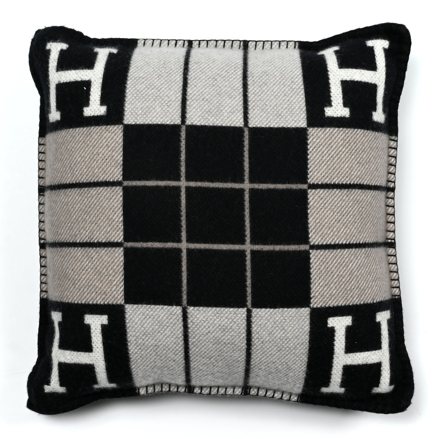 Wool Cashmere Avalon III Pillow PM Ecru Black