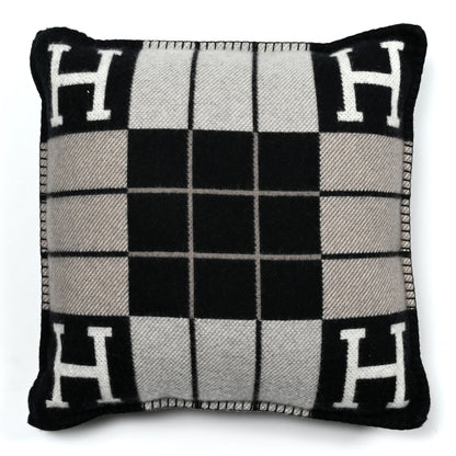 Hermes Wool Cashmere Avalon III Pillow PM Ecru Black 2 of 3