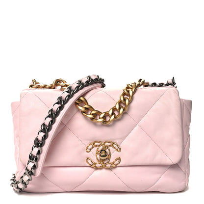 Chanel Lambskin Quilted Medium 19 Flap Light Pink 1 of 13