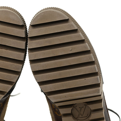 Louis Vuitton Suede Calfskin Monogram Laureate Platform Desert Boots 38.5 Taupe 8 of 18