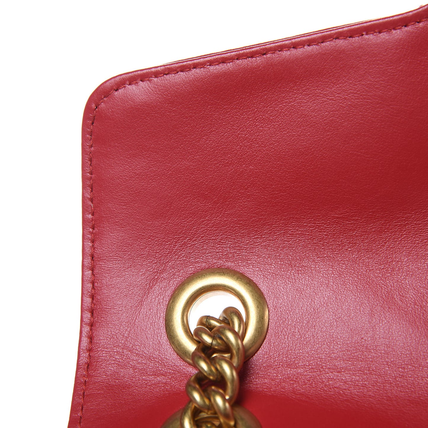 Calfskin Matelasse Small GG Marmont Shoulder Bag Hibiscus Red