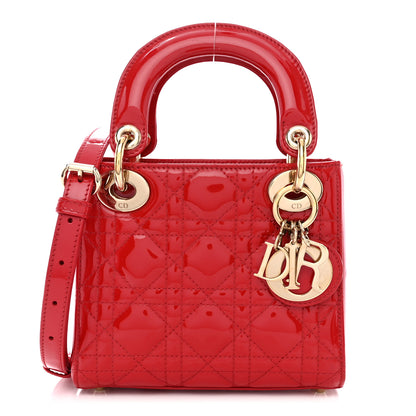 Christian Dior Patent Cannage Mini Lady Dior Red 1 of 13