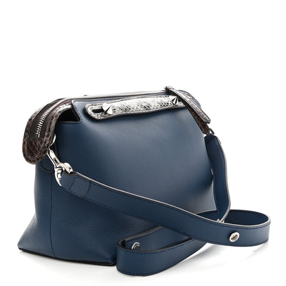 Fendi Vitello Dolce Elaphe Medium By The Way Boston Bag Blue Multicolor 3 of 10