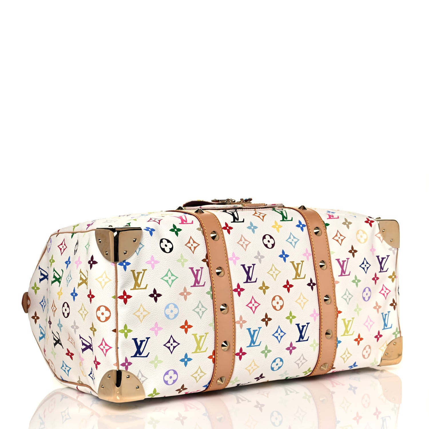 Louis Vuitton Monogram Multicolor Keepall 45 White 4 of 16