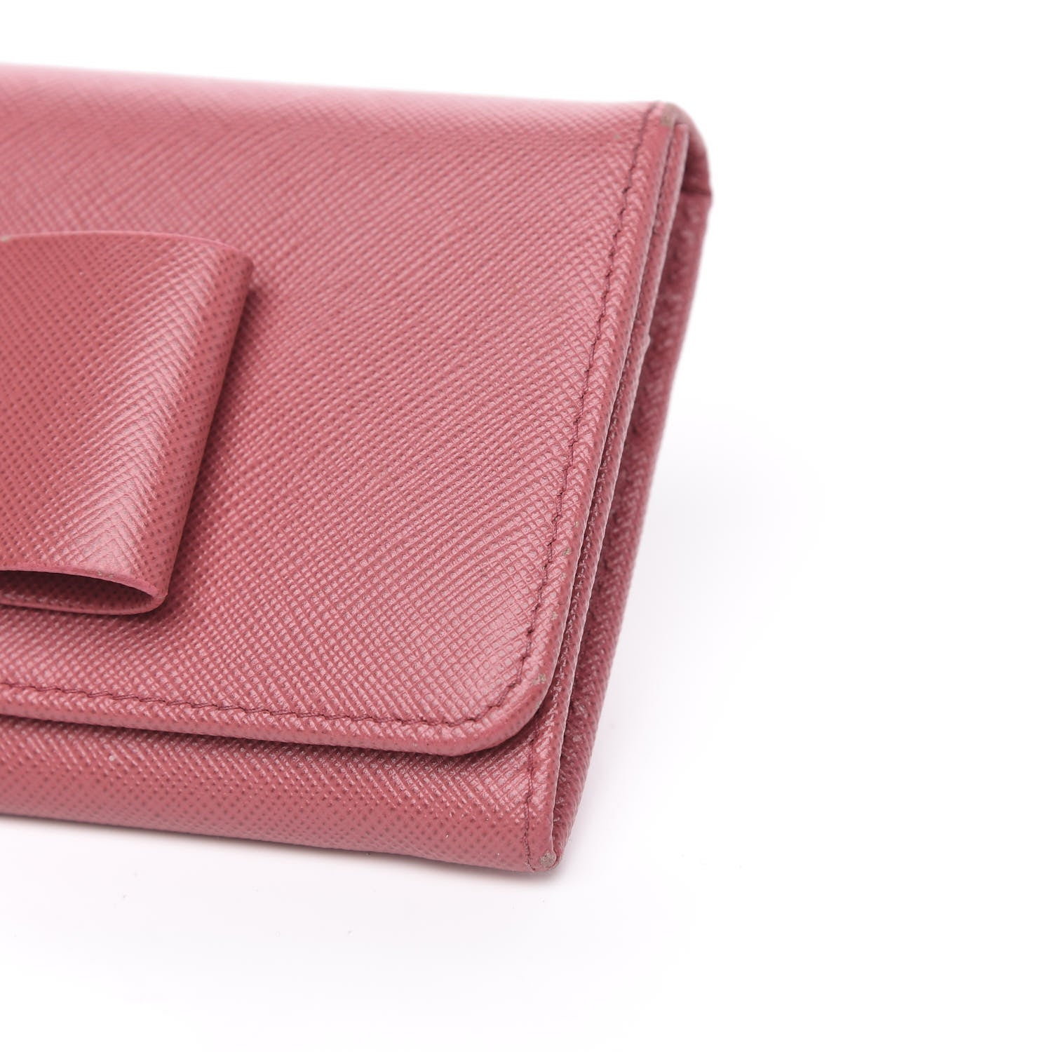 Prada Saffiano Bow Continental Wallet Peonia 8 of 12