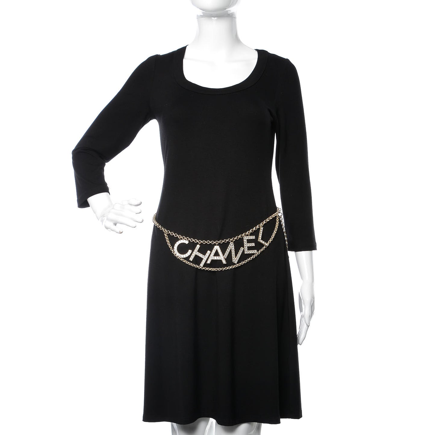 Metal Crystal 90's Icon Logo Chain Belt Gold