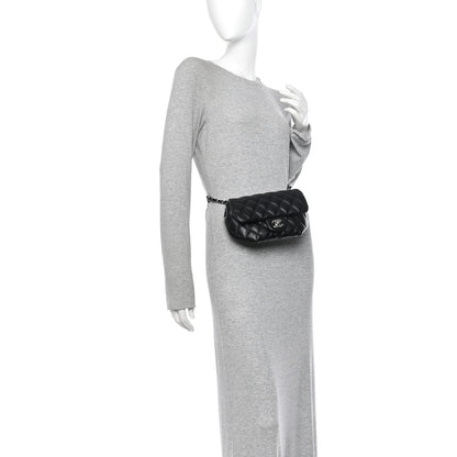Chanel Calfskin Quilted CC Uniform Flap Belt Bag Black 2 of 10