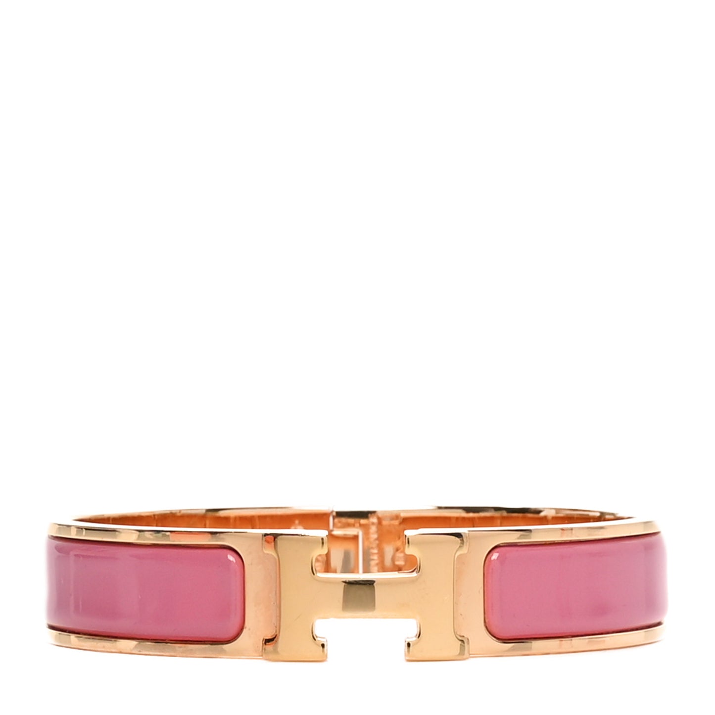 Enamel Narrow Clic Clac H Bracelet PM Rose Patch
