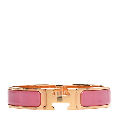 Hermes Enamel Narrow Clic Clac H Bracelet PM Rose Patch 1 of 5