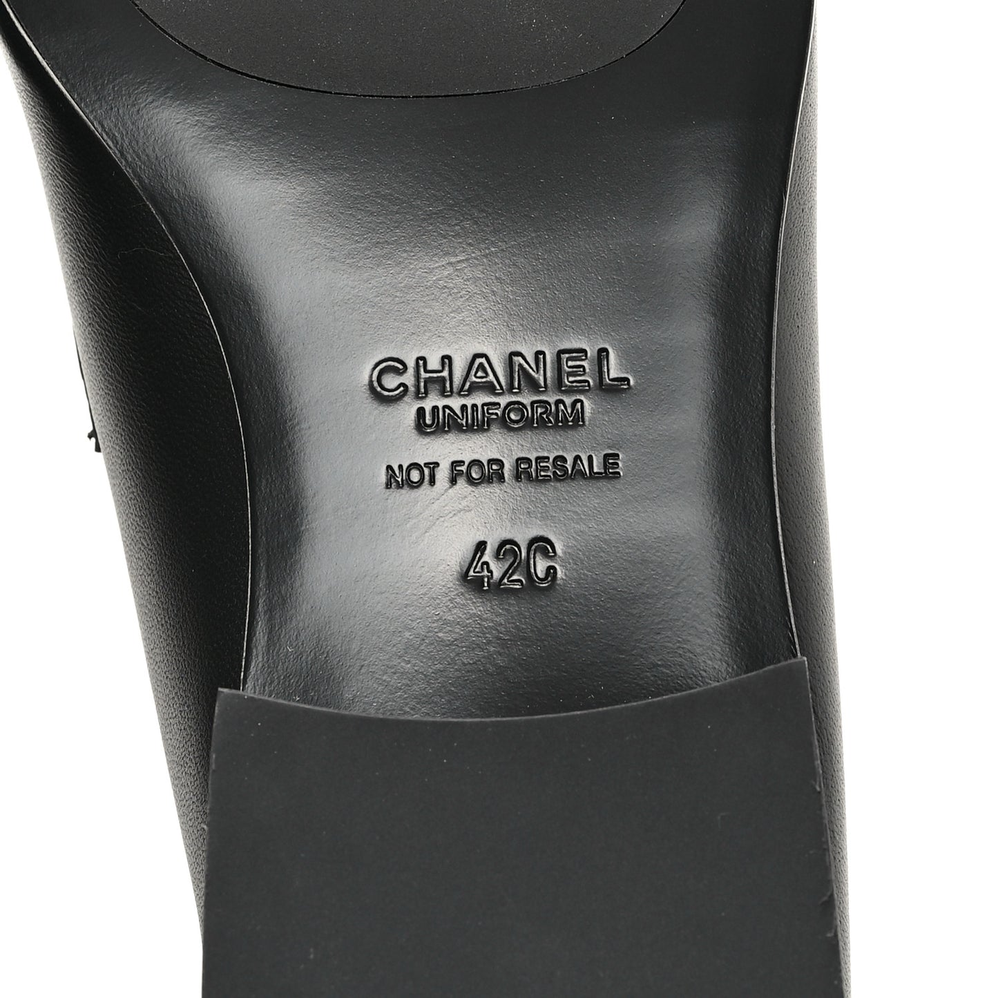 Lambskin Mens Stitched CC Loafers 42 Black