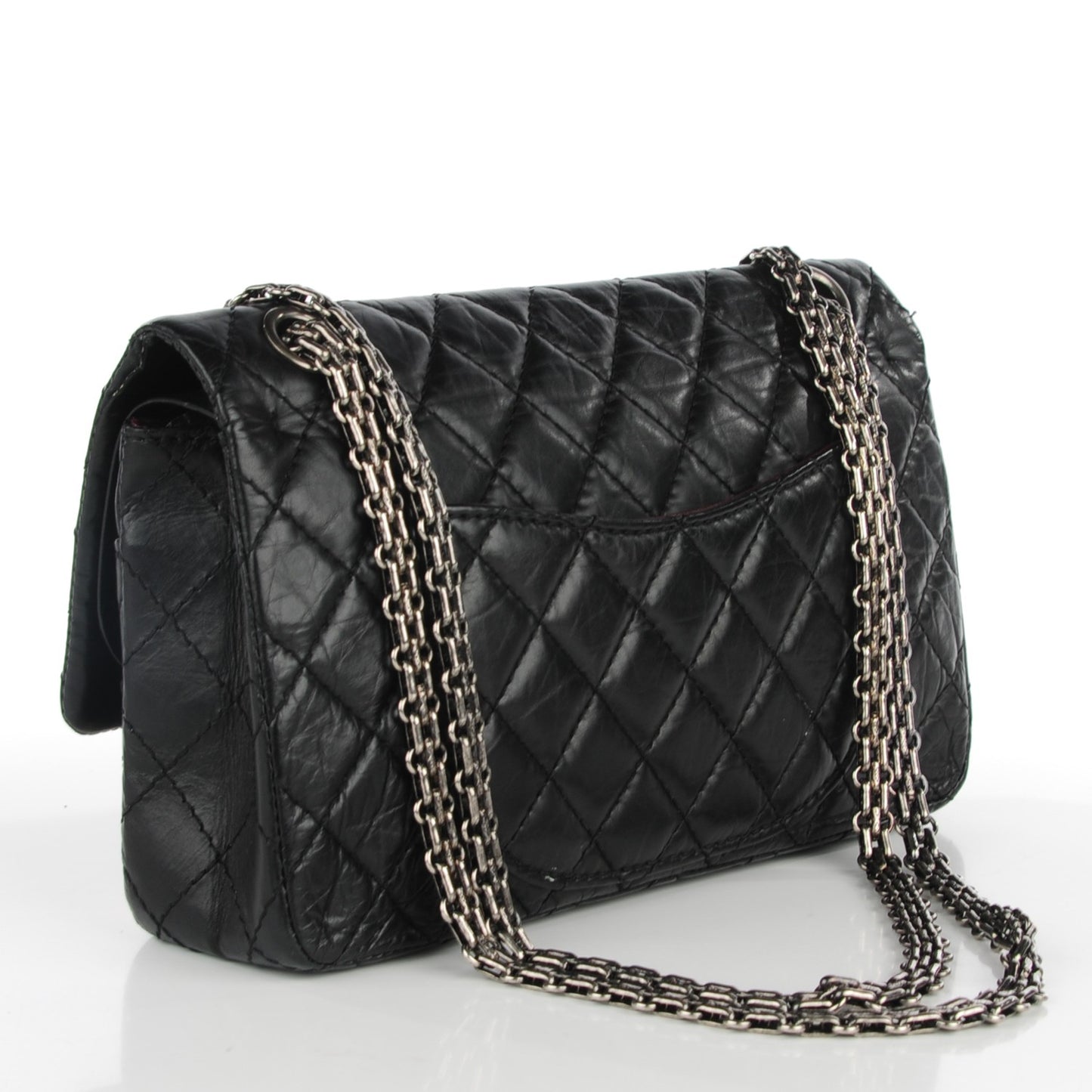 Aged Calfskin Quilted Lucky Charms 2.55 Reissue 225 Flap Black