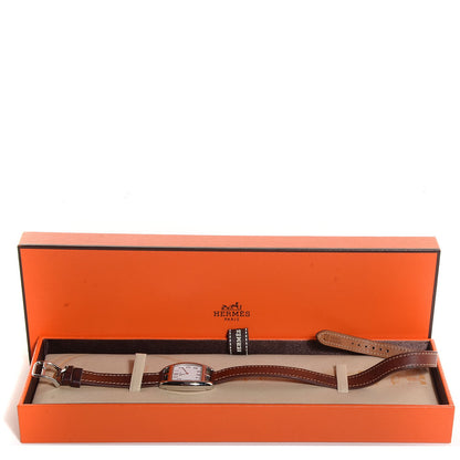 Hermes Stainless Steel Barenia 26mm Cape Cod Tonneau Double Tour Quartz Watch Fauve 9 of 9