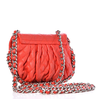 Chanel Washed Lambskin Mini Chain Around Messenger Red 3 of 11