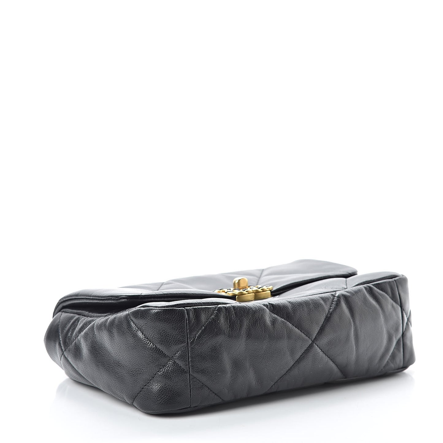 Goatskin Quilted Medium 19 Flap Black