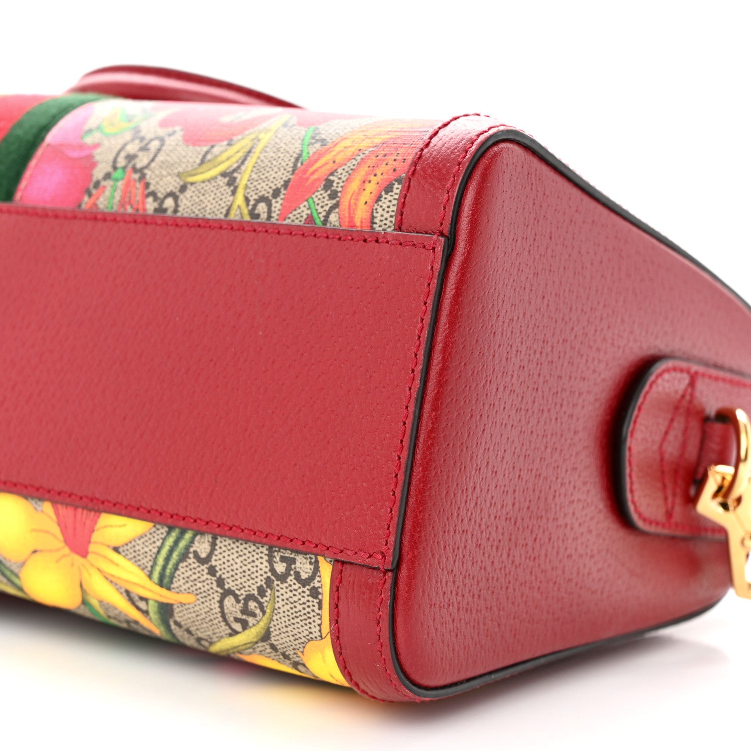 Gucci GG Supreme Monogram Flora Web Medium Ophidia Boston Red 10 of 11