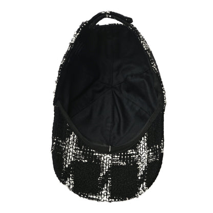 Chanel Tweed CC Cap Hat S Black White 5 of 6