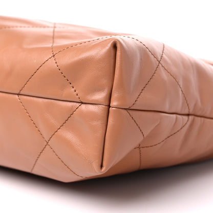 Chanel Shiny Calfskin Quilted Small Chanel 22 Camel 10 of 10
