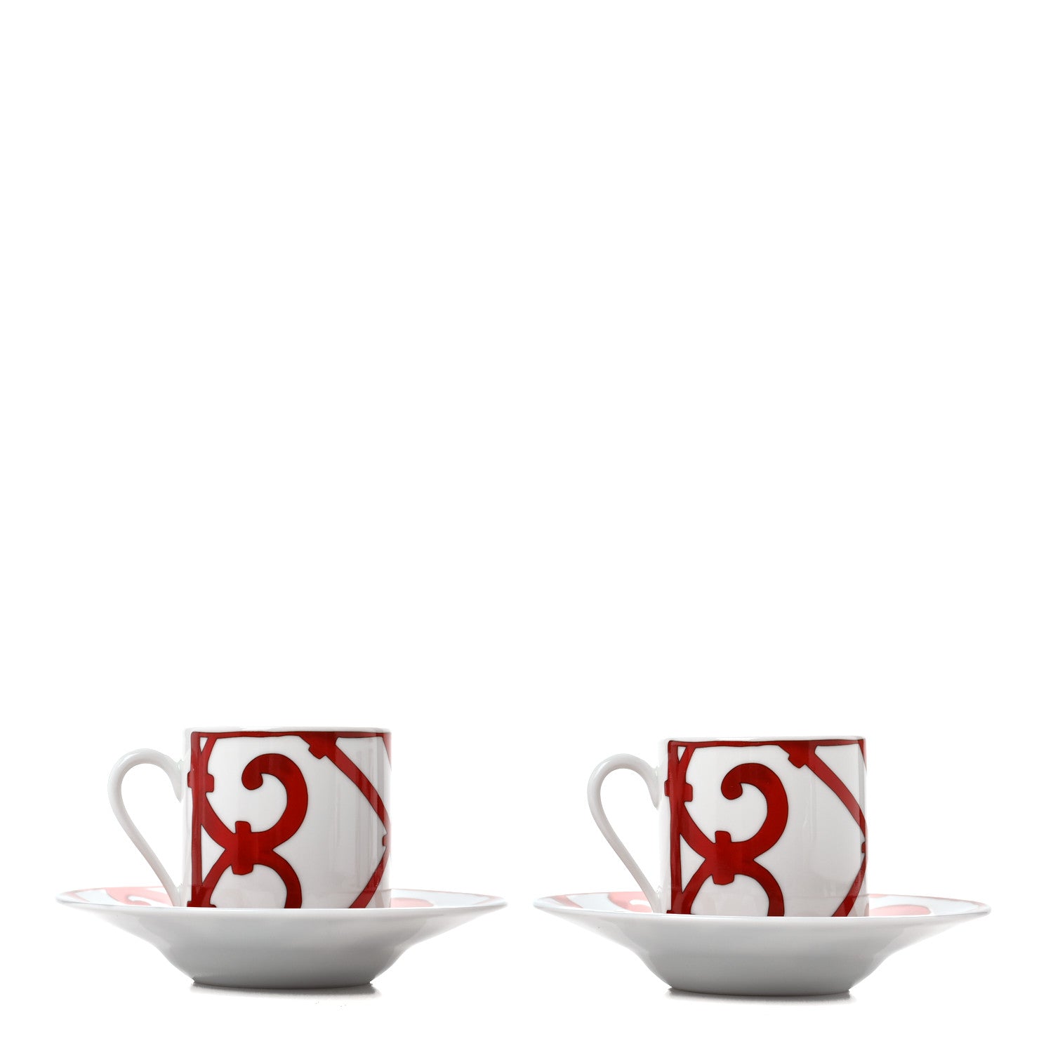 Hermes Porcelain Balcon du Guadalquivir Coffee Cup and Saucer Set of 2 1 of 7