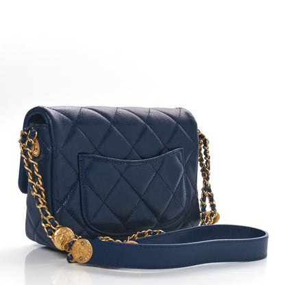 Chanel Caviar Quilted Small Twist Your Buttons Flap Blue 3 of 11