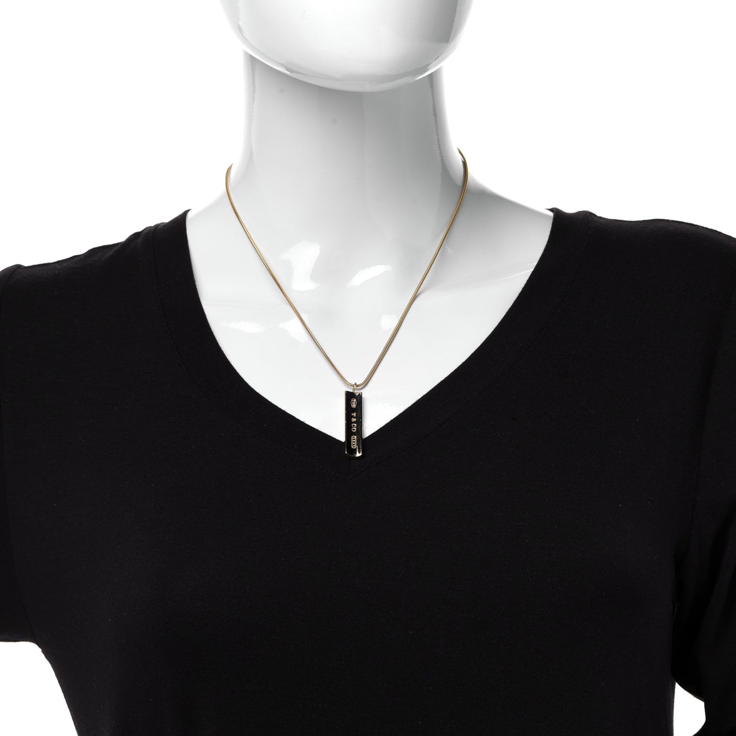 18K Yellow Gold 1837 Bar Pendant Necklace