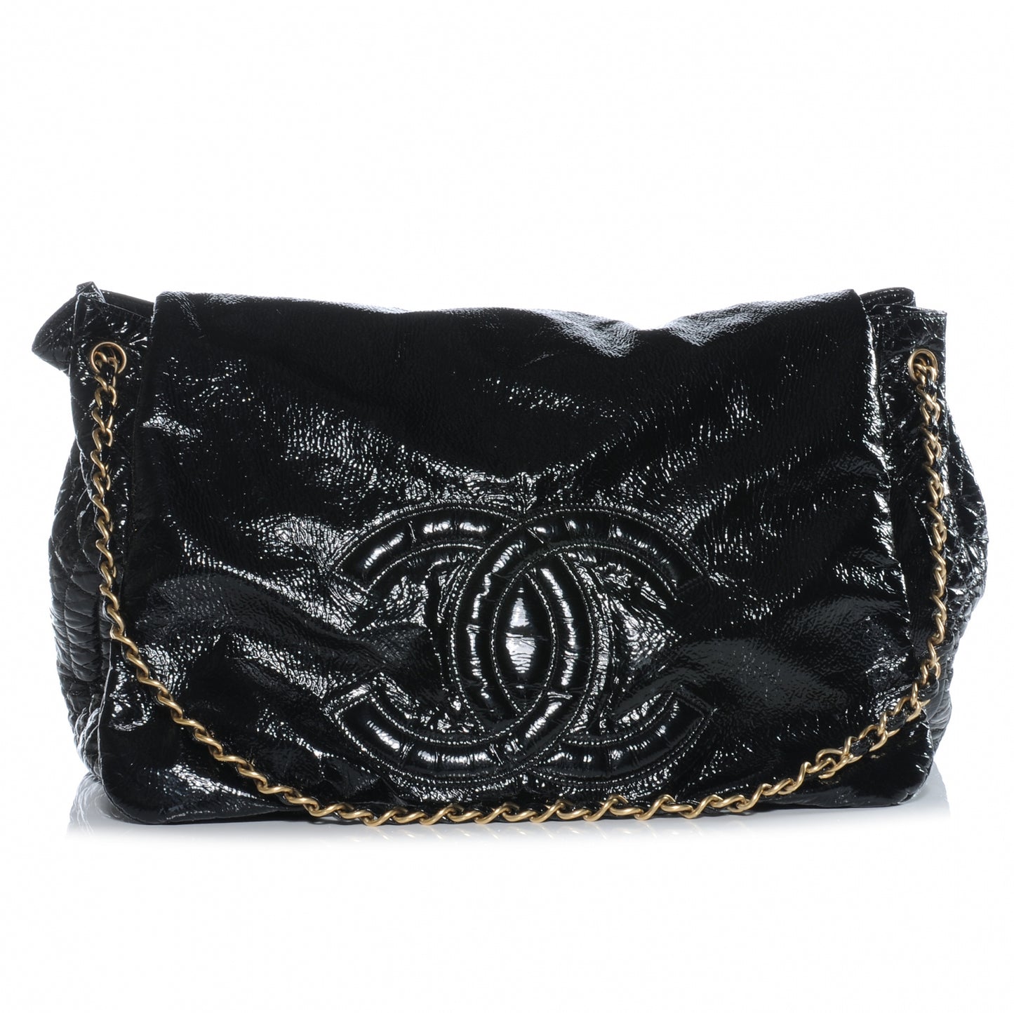 Vinyl Rock and Chain XL Flap Black