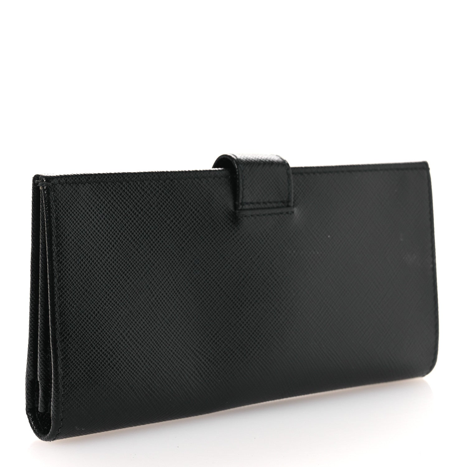 Prada Saffiano Metal Large Wallet Black 3 of 9